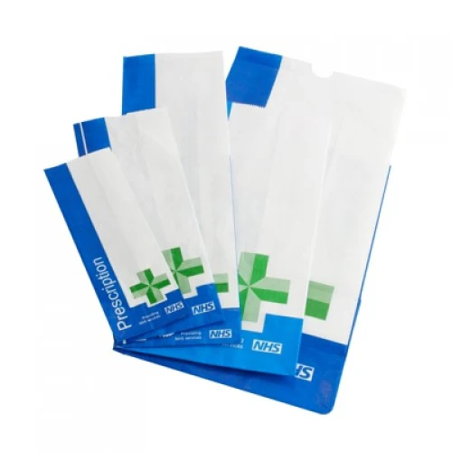 Paper NHS Prescription Bag - 216 x 76 + 51mm - Case of 1500 - Image 2