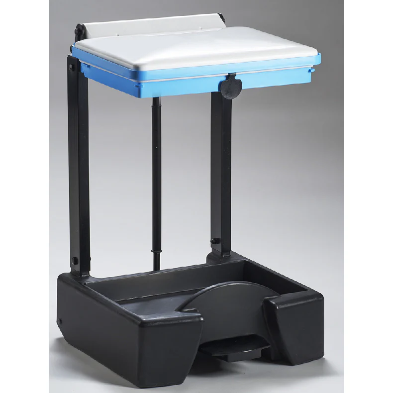 Plastic Open Frame Sackholder - Pedal Operated, Soft Closing Lid - 50L - Black