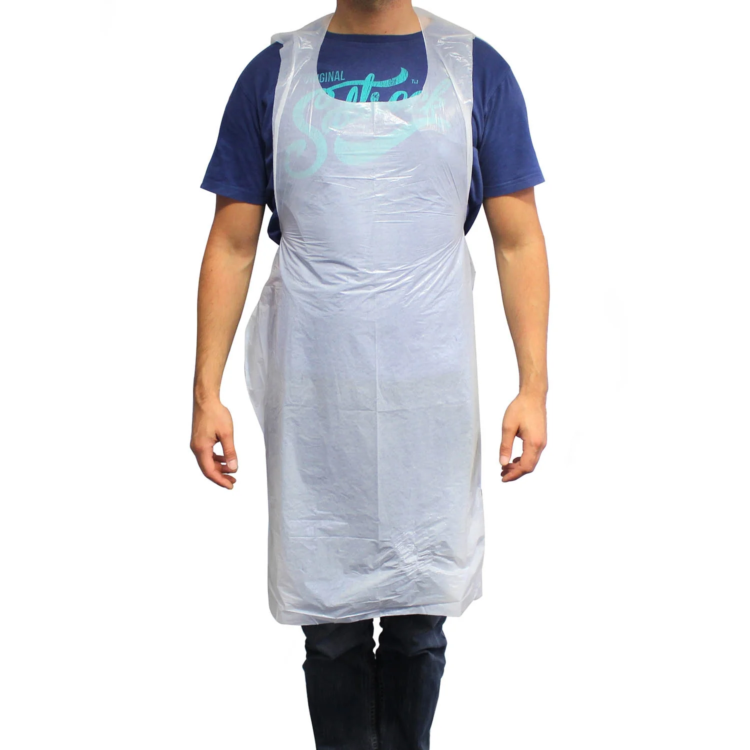 1 x Pack of 100 White Aprons (16 Micron, NHS Spec, Flat Pack) - Image 2
