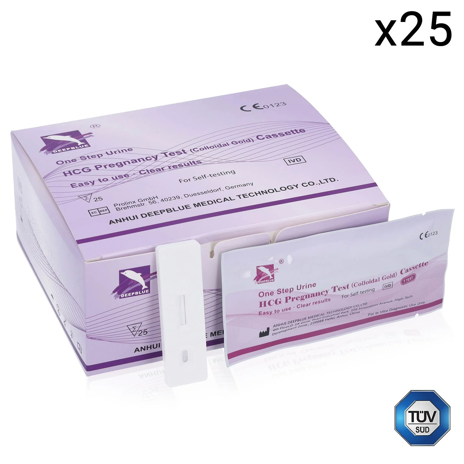 Pregnancy Tests HCG x 25 Cassettes - CLEARANCE DUE TO SHORT EXPIRY DATE
