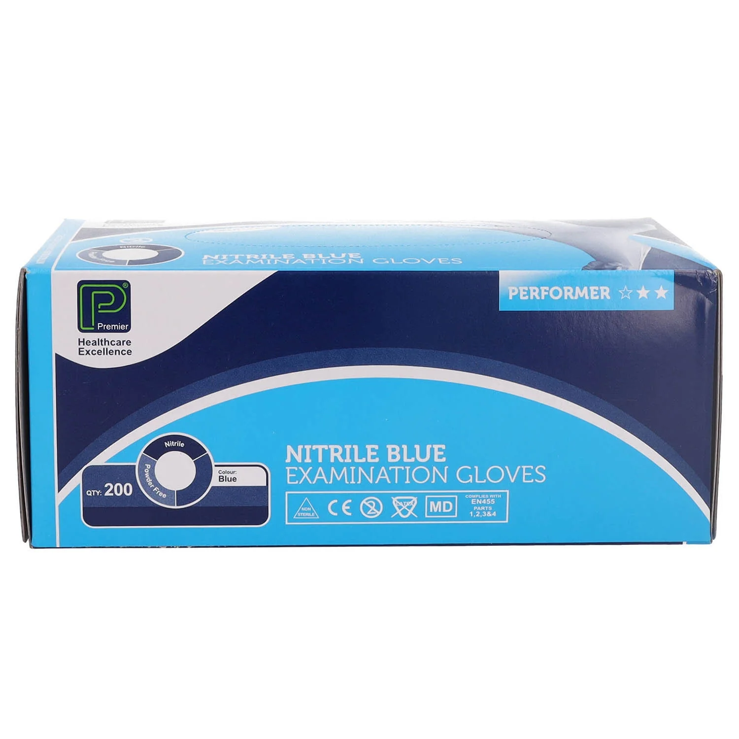 Blue Nitrile Examination Gloves - Non Sterile - Medium - Box Of 200 - Image 3