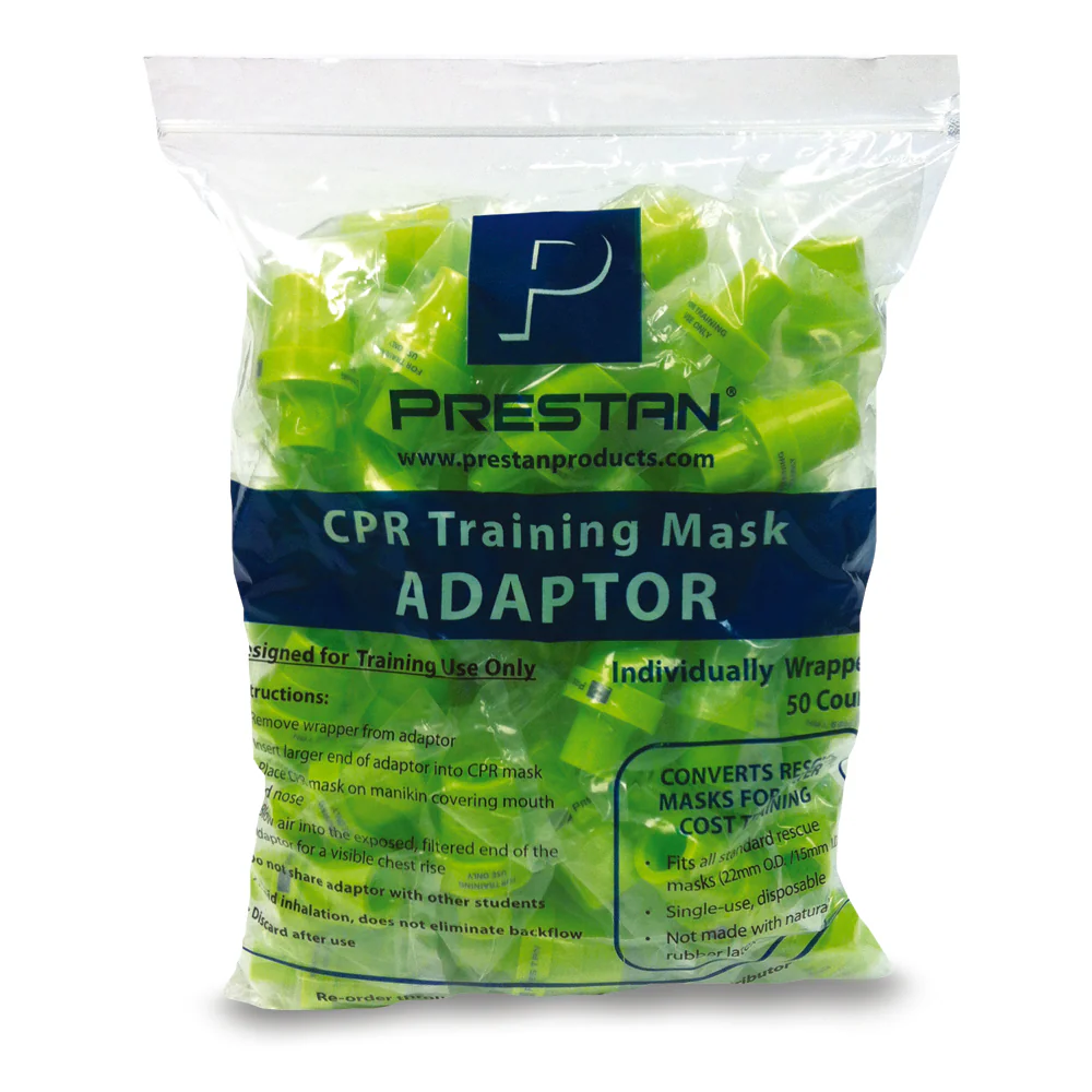 Prestan CPR training rescue mask adaptors - One size - 
Pack of 50