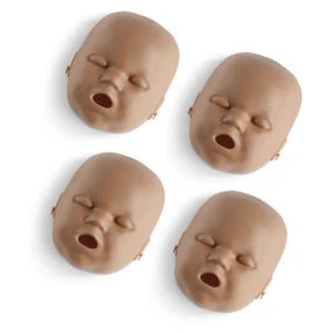 Prestan Dark Skin Face Skin Replacement for Infant Manikin - Pack of 4