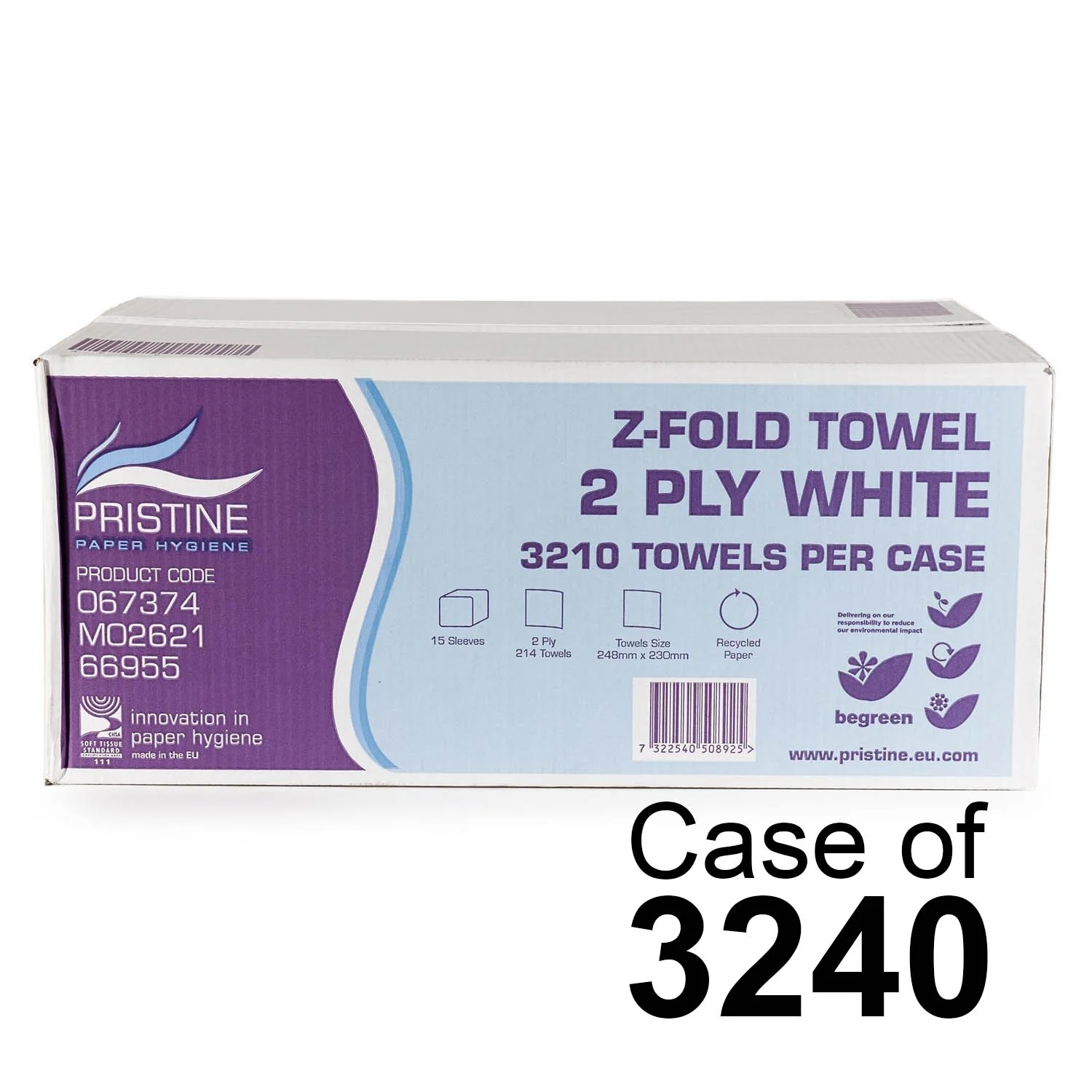 Pristine Z-Fold h/towel White 2ply - 15x214 - Image 2