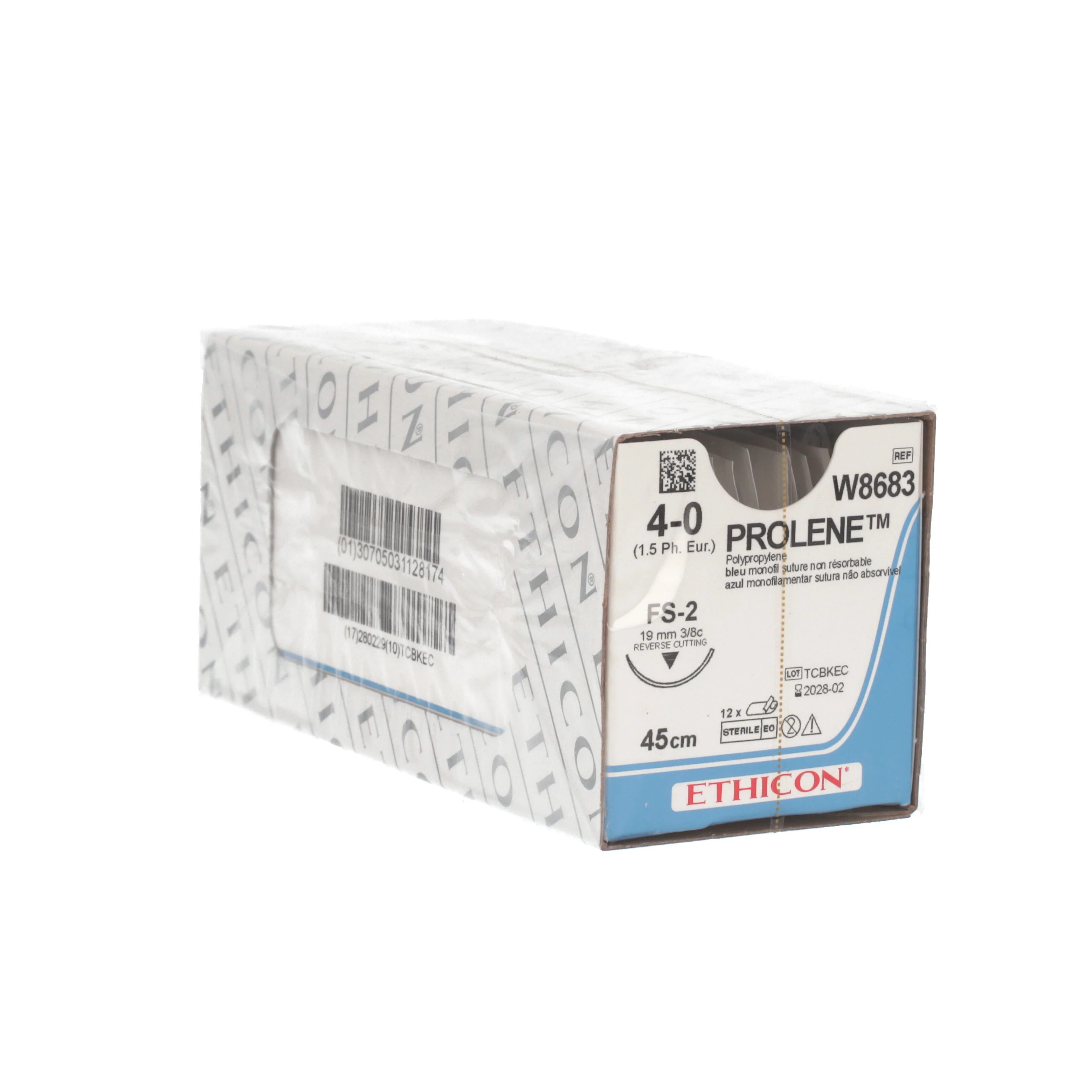 Prolene Suture: 19mm 45cm Blue 4-0 Single