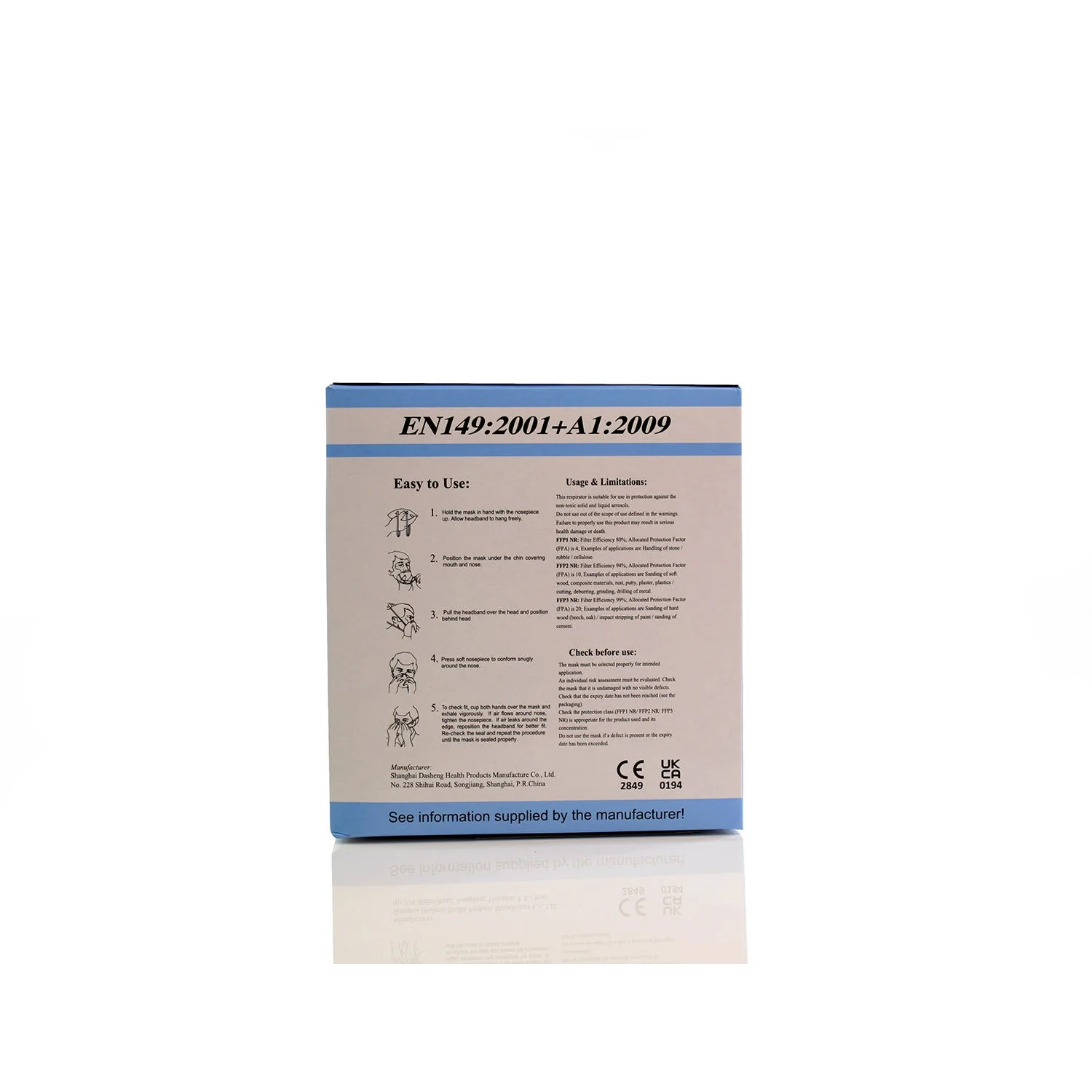 FFP3 Unvalved Face Mask (Box of 20 Masks) - Image 6