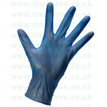 Protector Blue Vinyl Pre Powdered Gloves Large CASE of 1000
