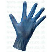Protector Blue Vinyl Pre Powdered Gloves Small Box of 100 - Image 2
