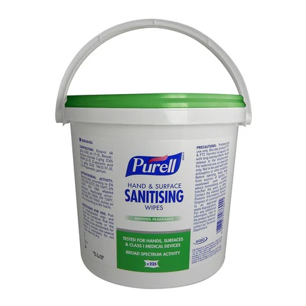 Purell Hand & Surface Sanitising Wipes - 1 Bucket of 225