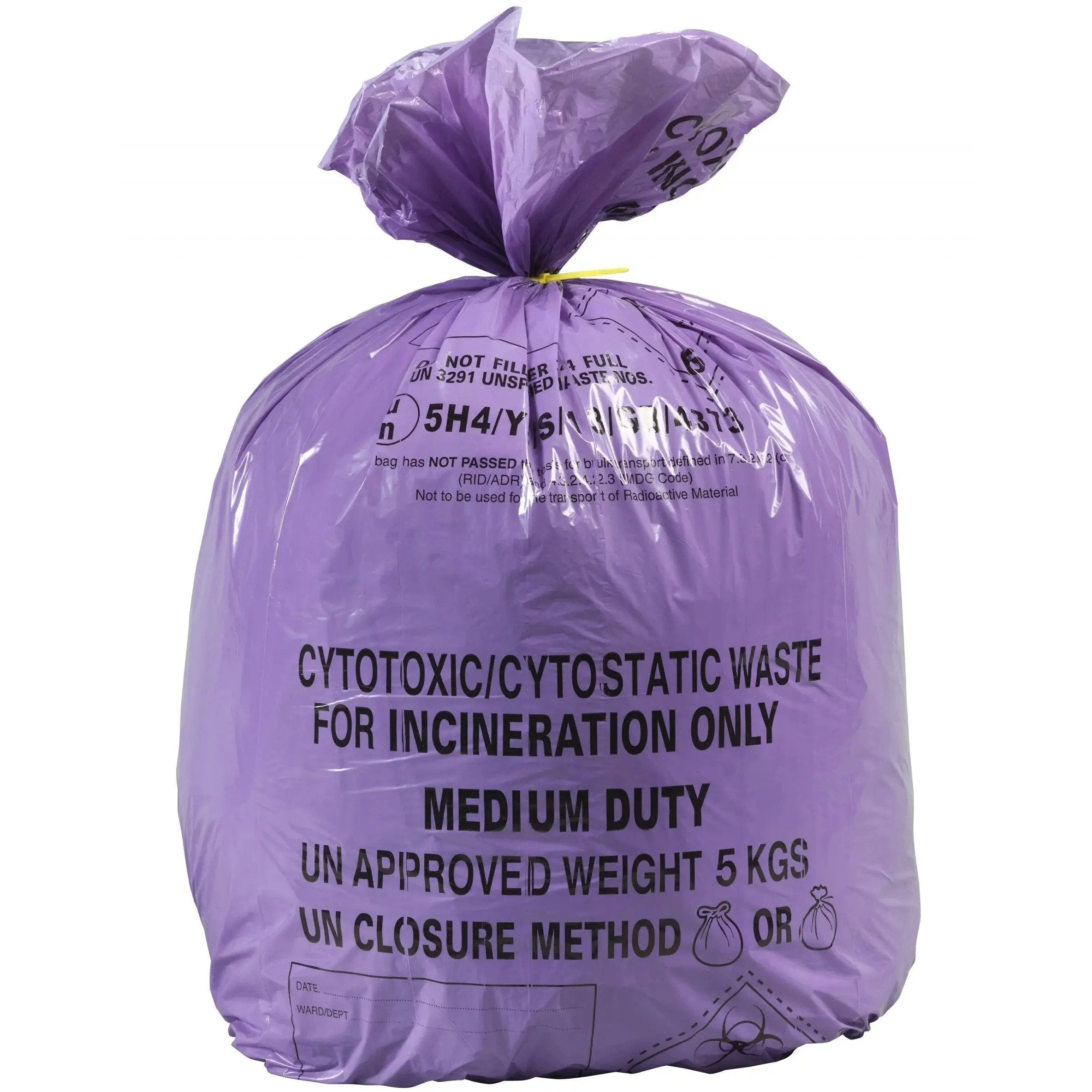 Purple - Cytotoxic Bag - Large 90L - Roll of 50 - Image 2
