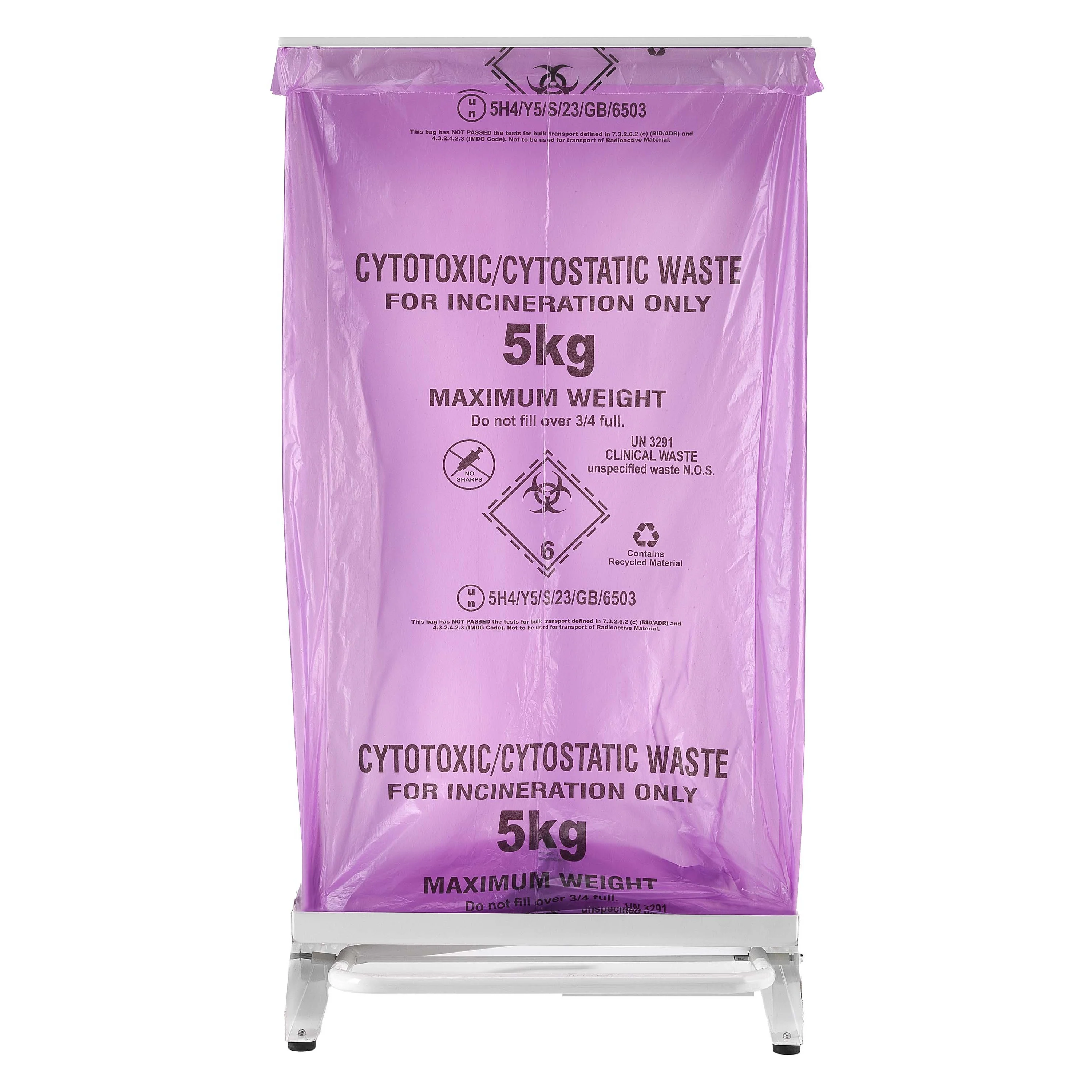 Purple - Cytotoxic Bag - Large 90L - Roll of 50 - Image 3