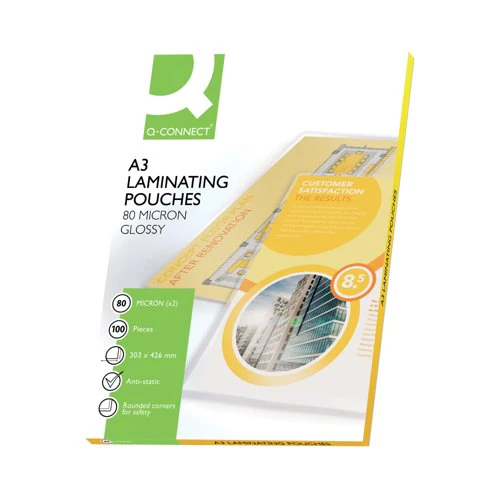 Q-Connect A3 Laminating Pouch 160 Micron - Pack of 100