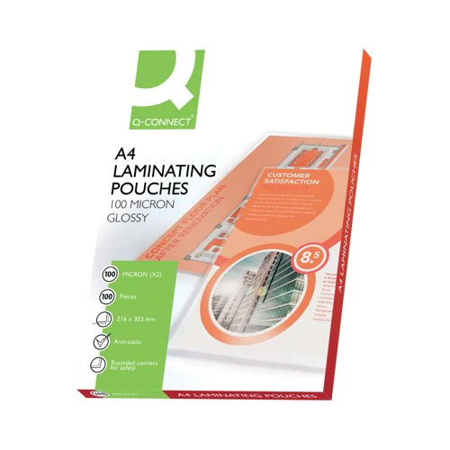 Q-Connect A4 Laminating Pouch 200 Micron - Pack of 100