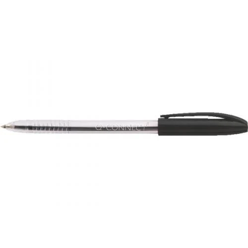 Q-Connect Stick Grip Ballpoint Pen Medium Black (Pack of 20)