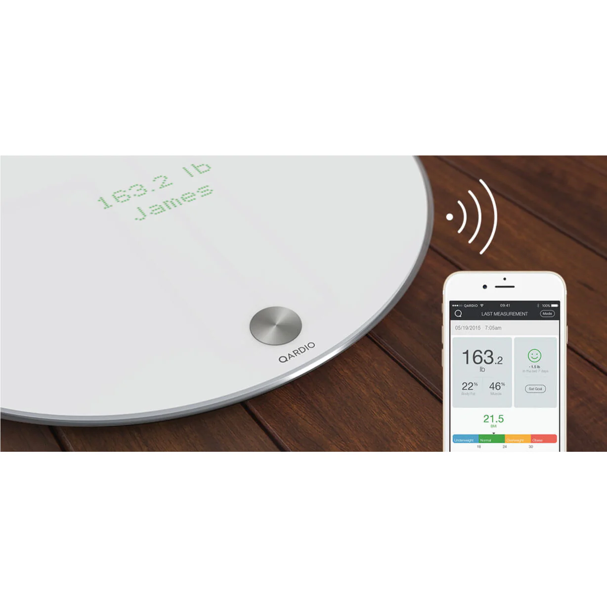 QardioBase 2 Wireless Smart Scale & Body Analyser - Volcanic Black - Image 2
