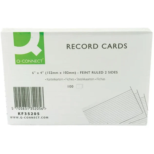 Record Card 152x102mm Ruled Feint White (Pack of 100) - Image 2