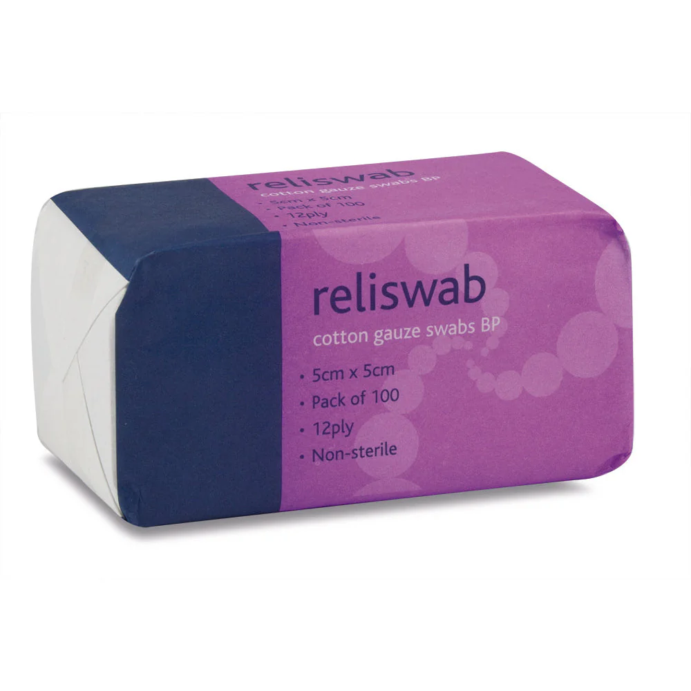 Reliswab - BP Non-Sterile 12ply 5cm - x 5cm Pack of 100 - Image 3