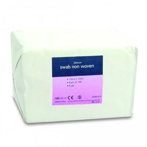 Reliswab Swabs Non-Woven Fabric 6ply 10cm x 10cm Pack of 100