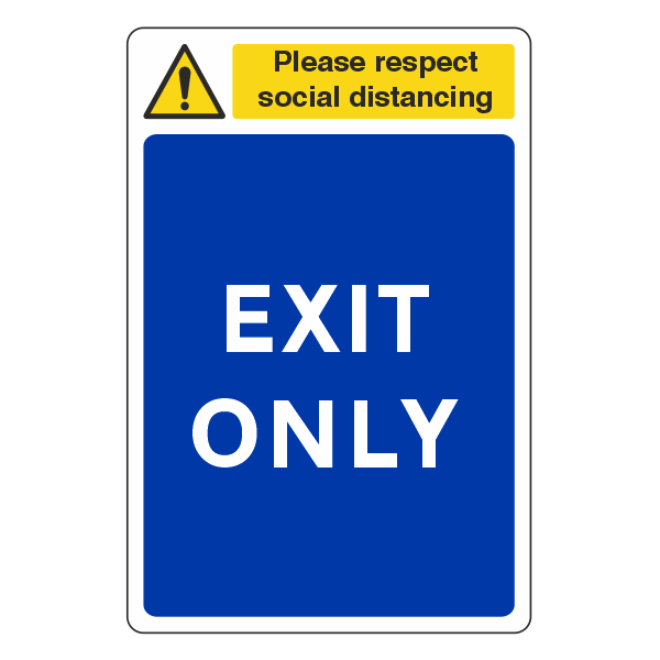 Respect Social Distancing - Exit Only Sign - CLEARANCE