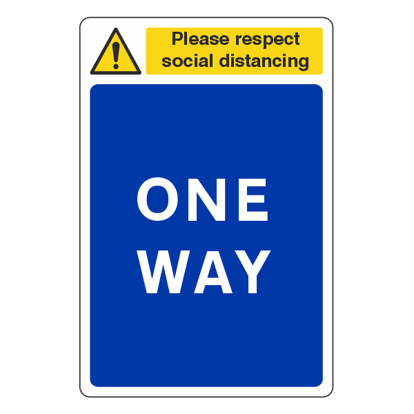 Respect Social Distancing - One Way Sign - CLEARANCE