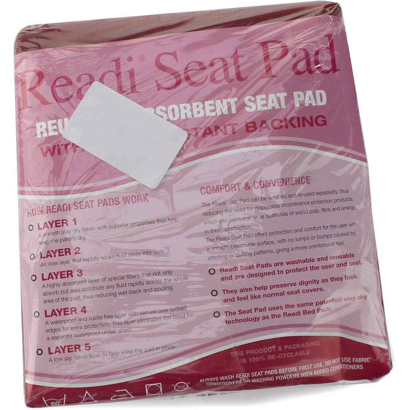 Robinsons Small Seat Pad  - Burgundy - 45 x 50cm - Image 2