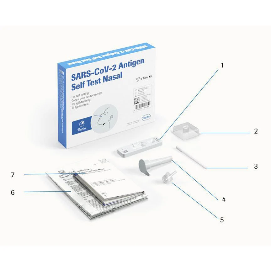 COVID Test Kit - Roche Nasal Antigen Test [Pack of 5 - Self Test] - Image 2