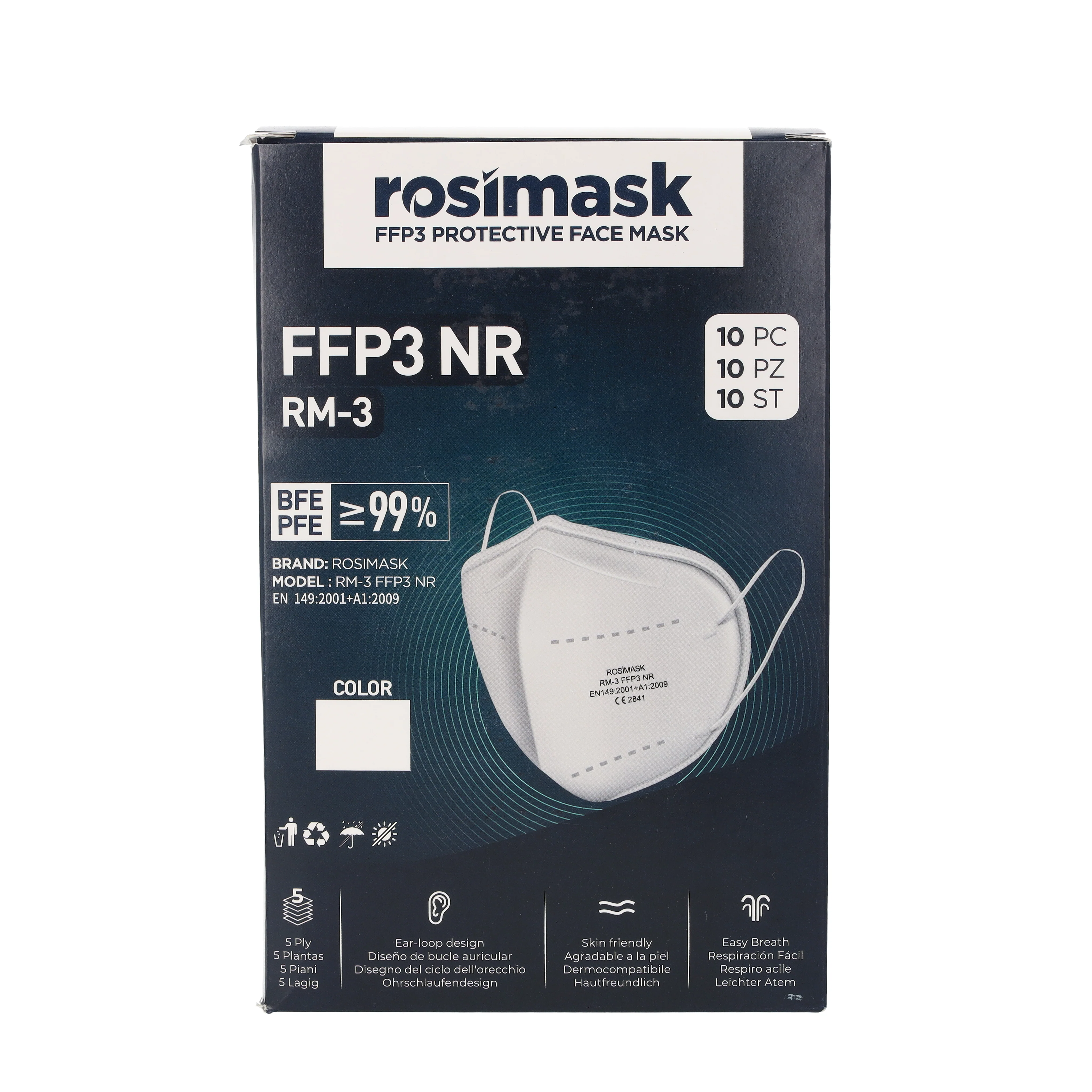 Rosimask FFP3 Face Masks (unvalved) Box of 10 - Image 6