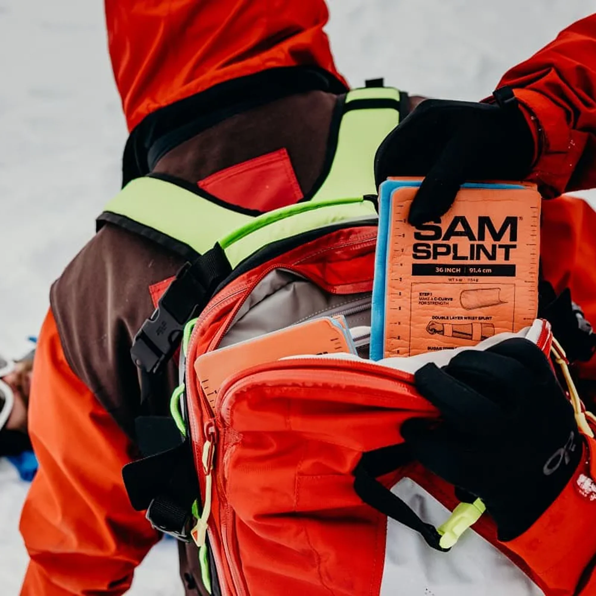 SAM® Splint 9" 22.9cm x 10.8cm Small - Orange & Blue - Image 3