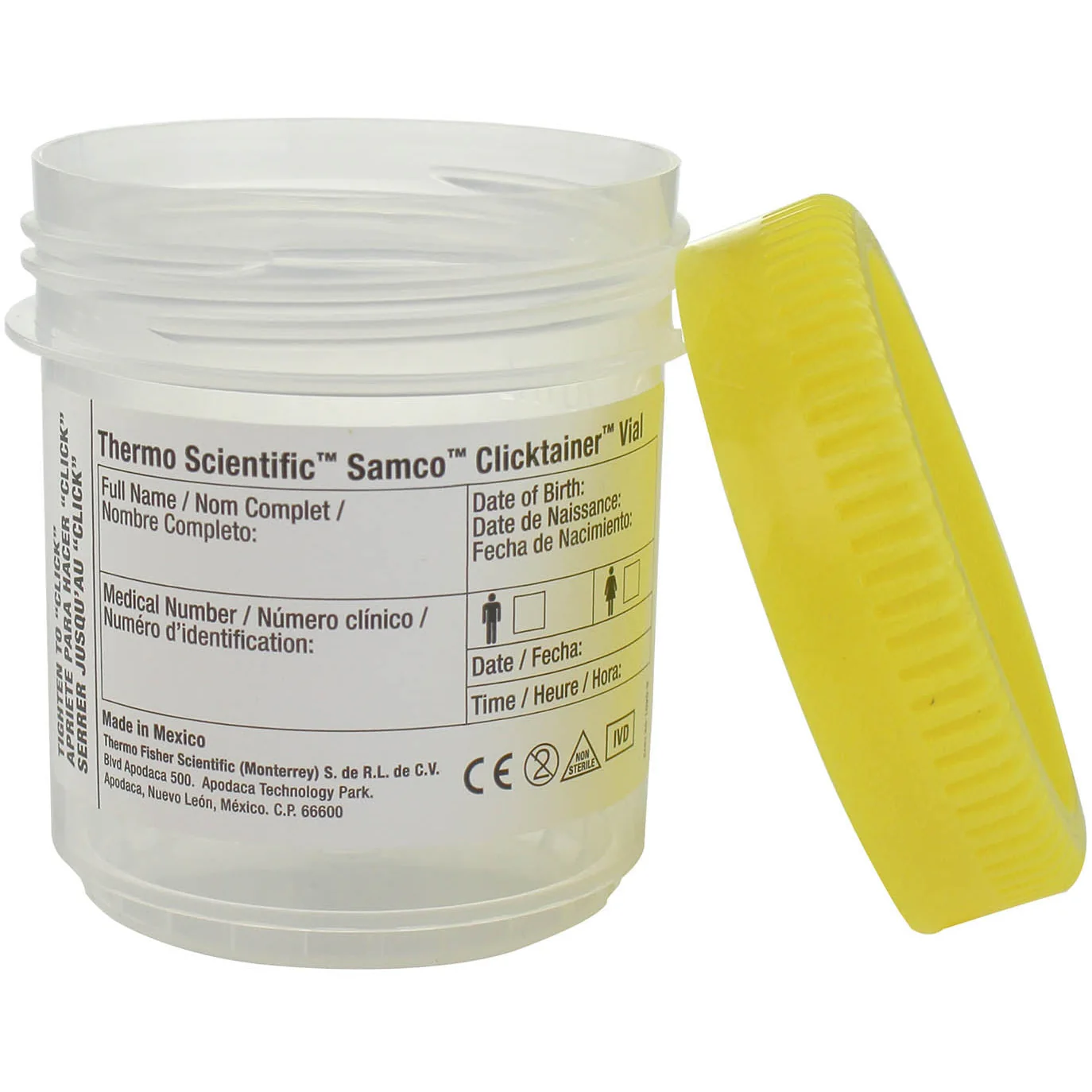SAMCO 90mL/53mm diameter clicktainer specimen - single