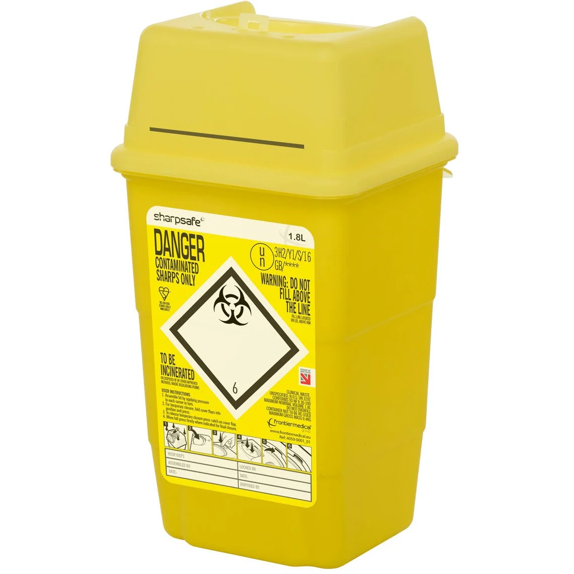 Sharpsafe 1.8 Litre Sharps Bin