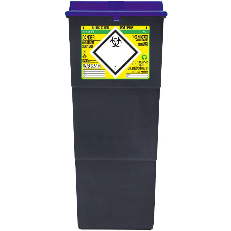 Sharpsafe 25 Litre XL Purple - Grey Body