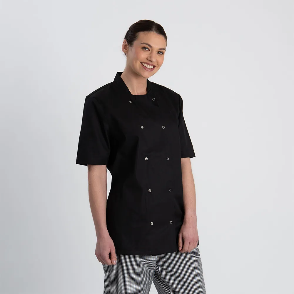 Short Sleeve Stud Chef's Jacket - Image 3