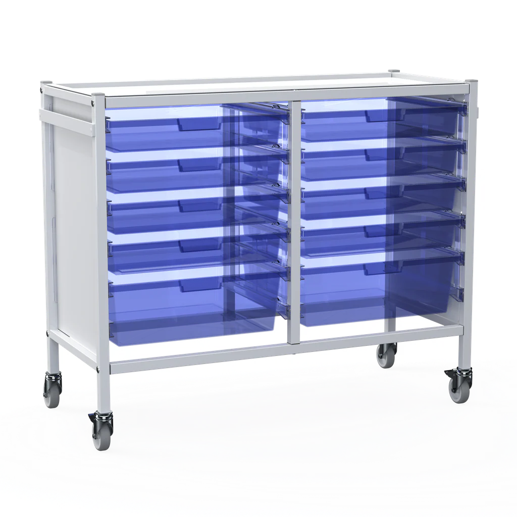 Shuttleworth Wide Double Medical Storage Trolley - Image 4