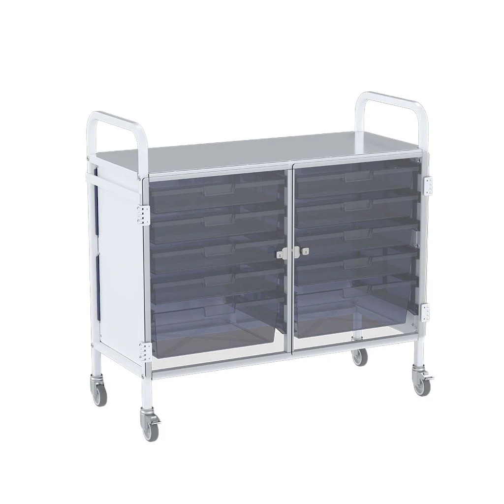 Shuttleworth Wide Double Medical Storage Trolley - Image 5