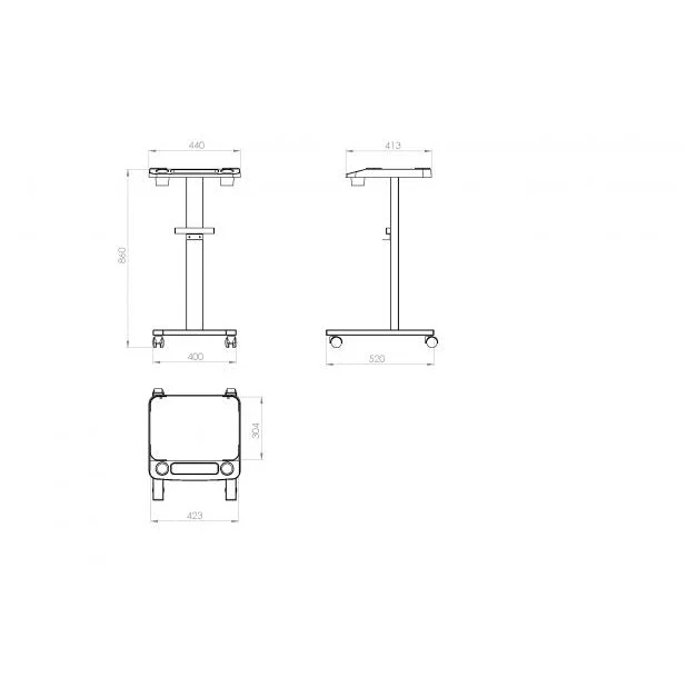 Signal Laptop Trolley - Fixed Height - Image 2