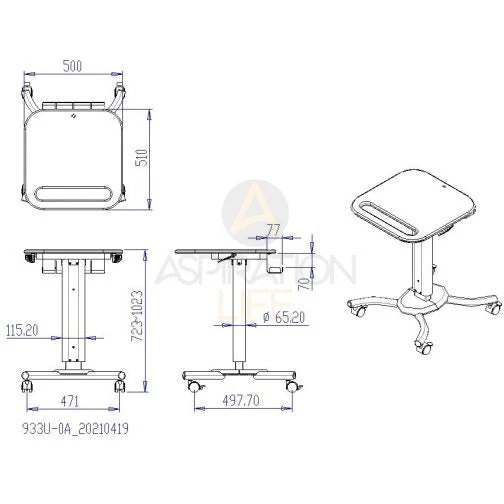 Signal Medical Laptop Trolley – Adjustable Height - Image 2