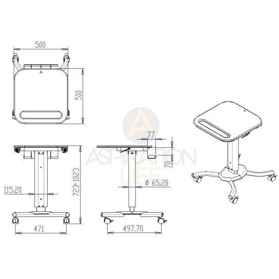 Signal Secure Medical Laptop Cart – Adjustable Height - Image 2