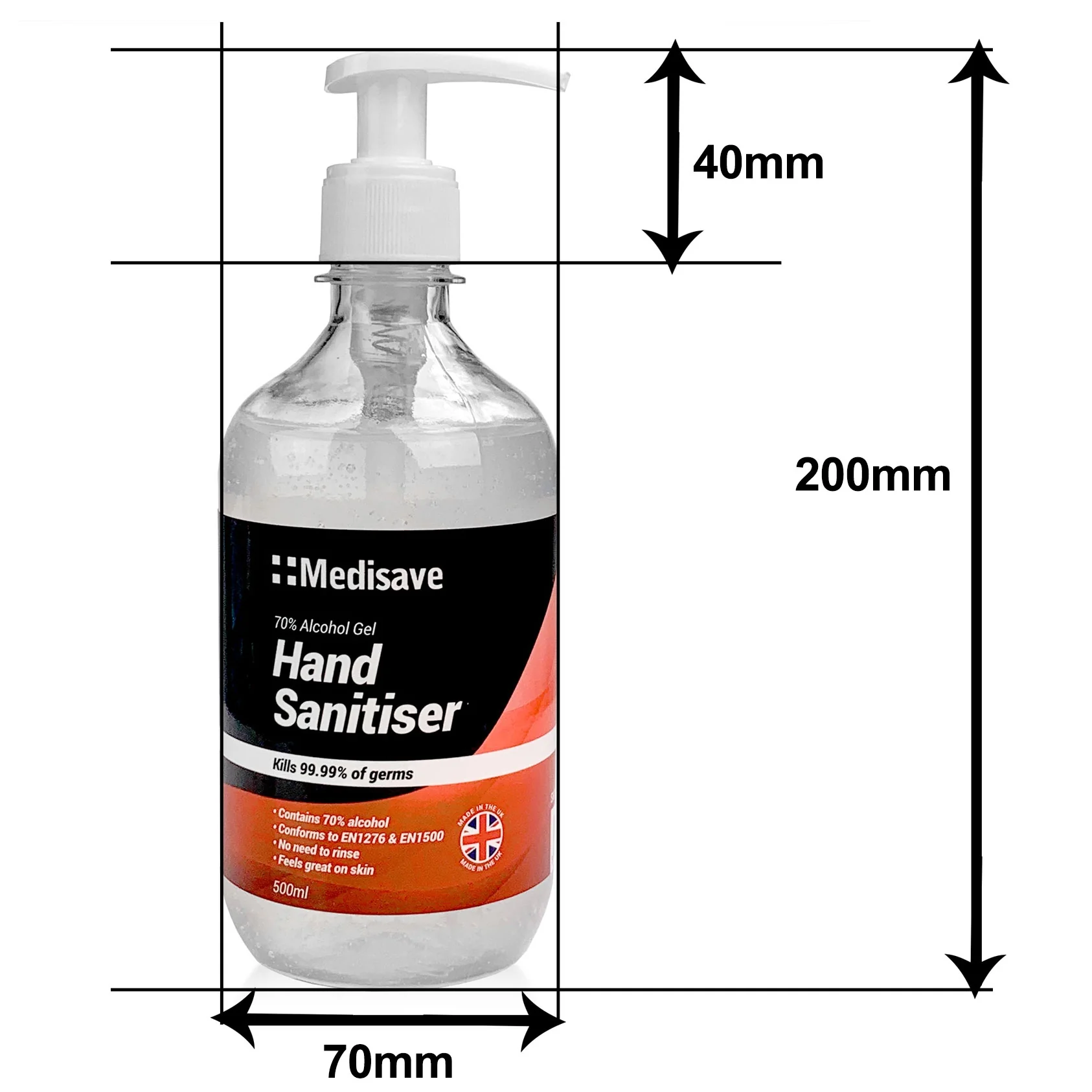 MediPro 70% Alcohol Hand Sanitiser 500ml With Pump - Image 5