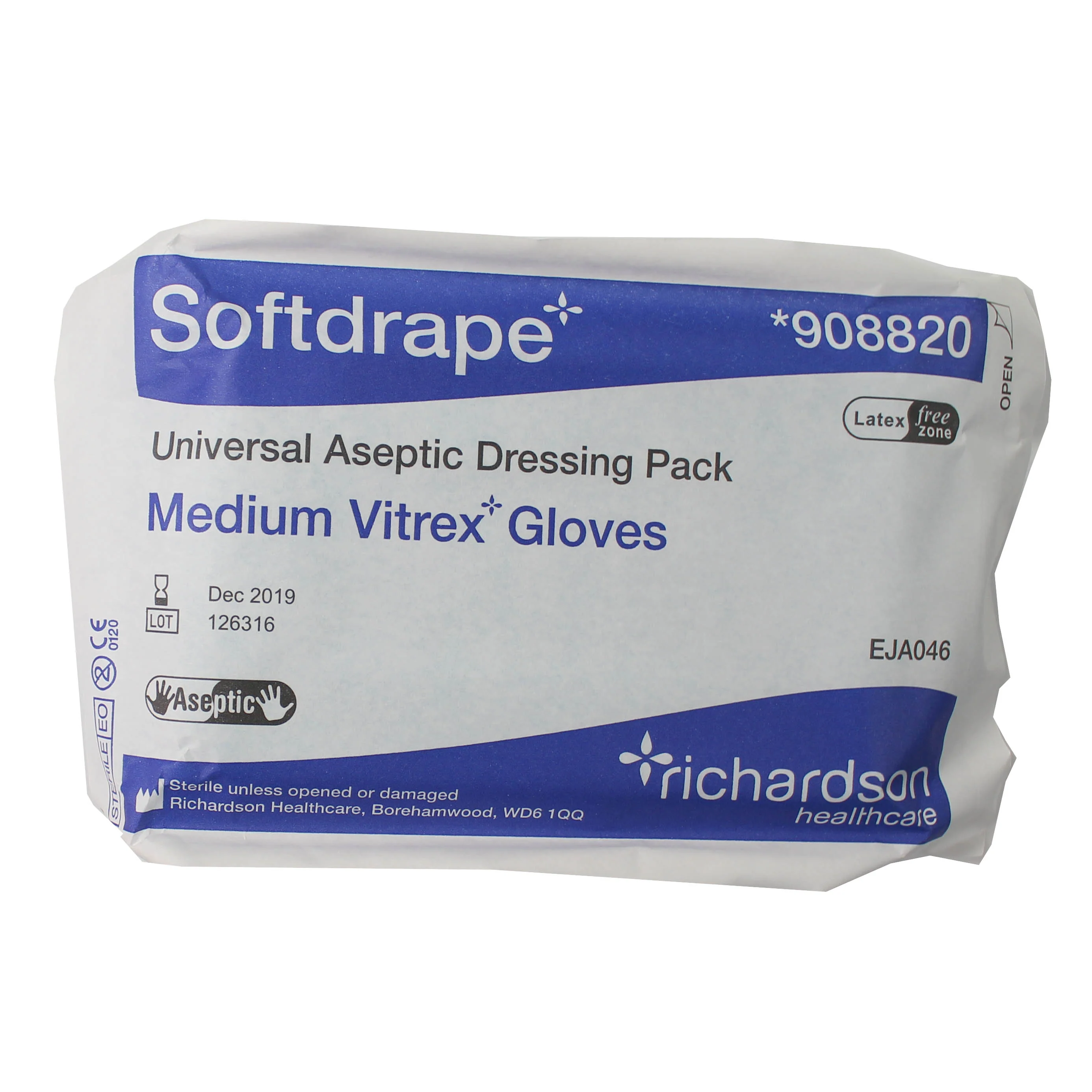 Softdrape Dressing Pack, Latex Free Medium Glove, Single - Image 3