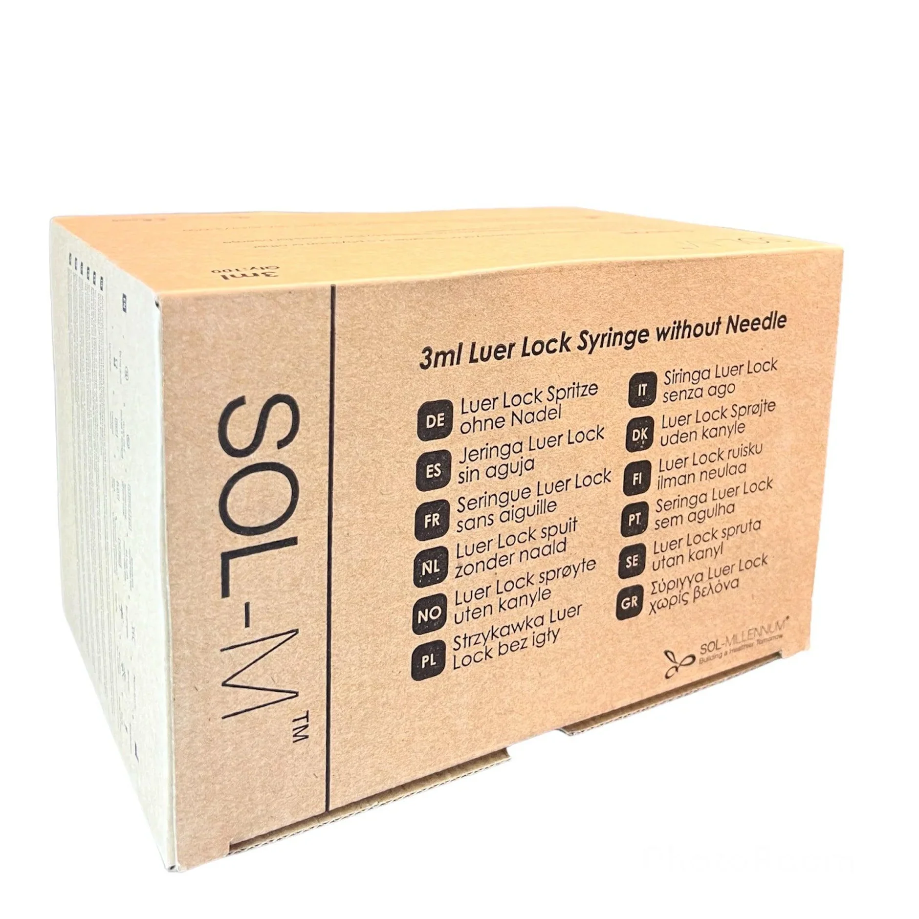 Sol-M 3ml Luer Lock Syringe w/o Needle (Box 100)