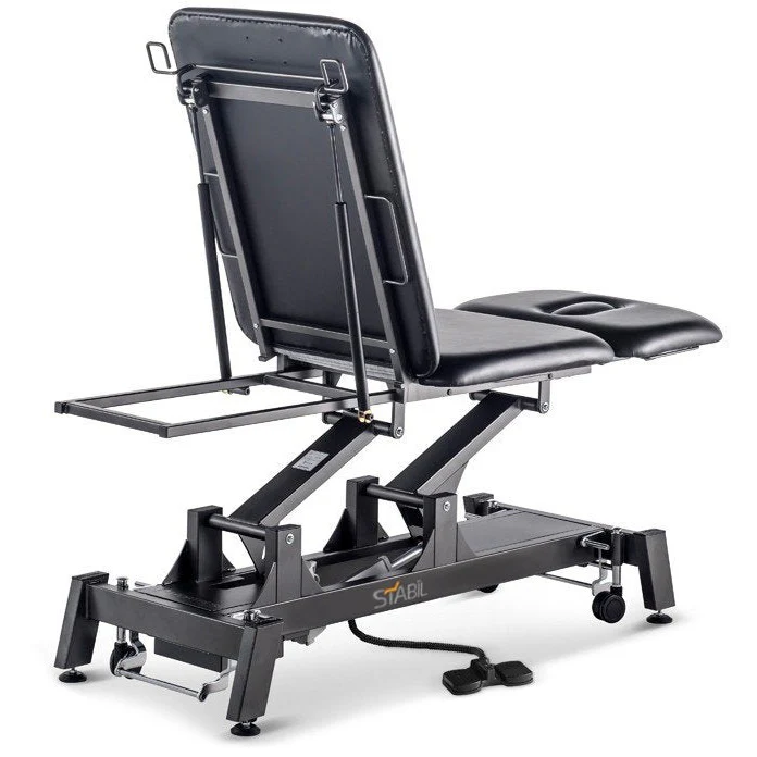 STABIL 3-Section Electric Treatment Table / Black Frame / Black Upholstery - Image 4
