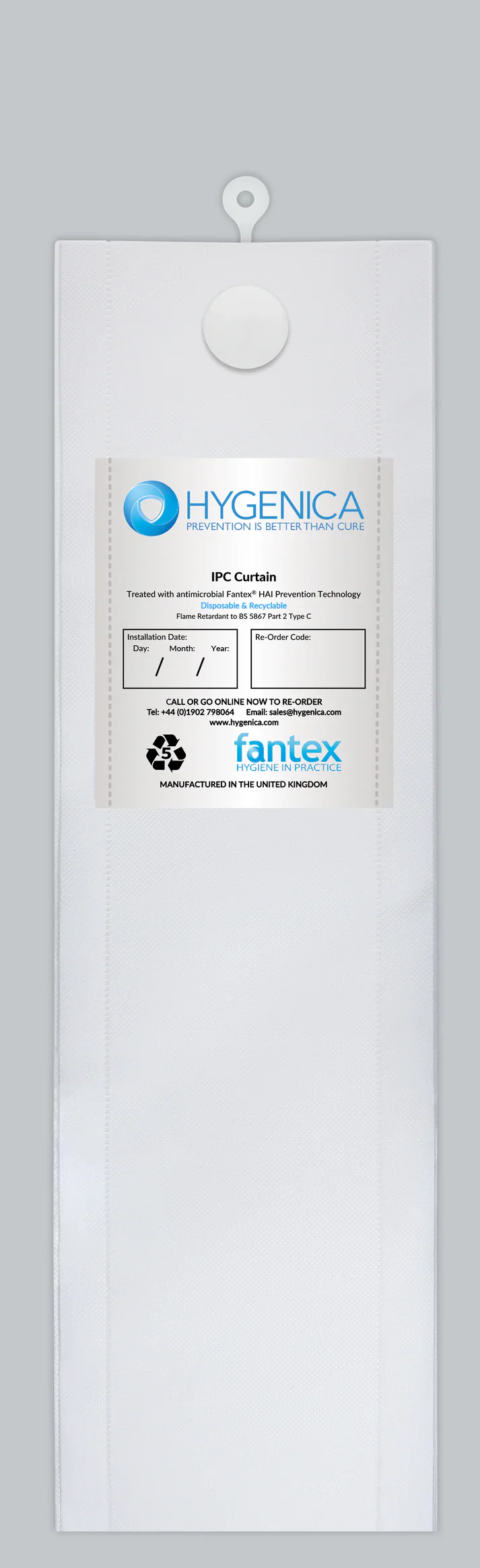 Standard 4.5m x 2m J-Fit Fantex Curtain - Medical Blue EOL - Image 2