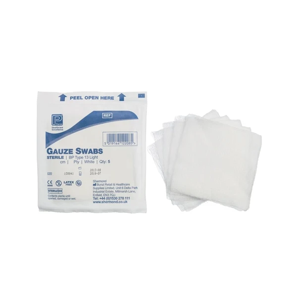 Sterile Gauze Swabs - 12 Ply - 5 x 5 cm - White - x 30 - Image 3