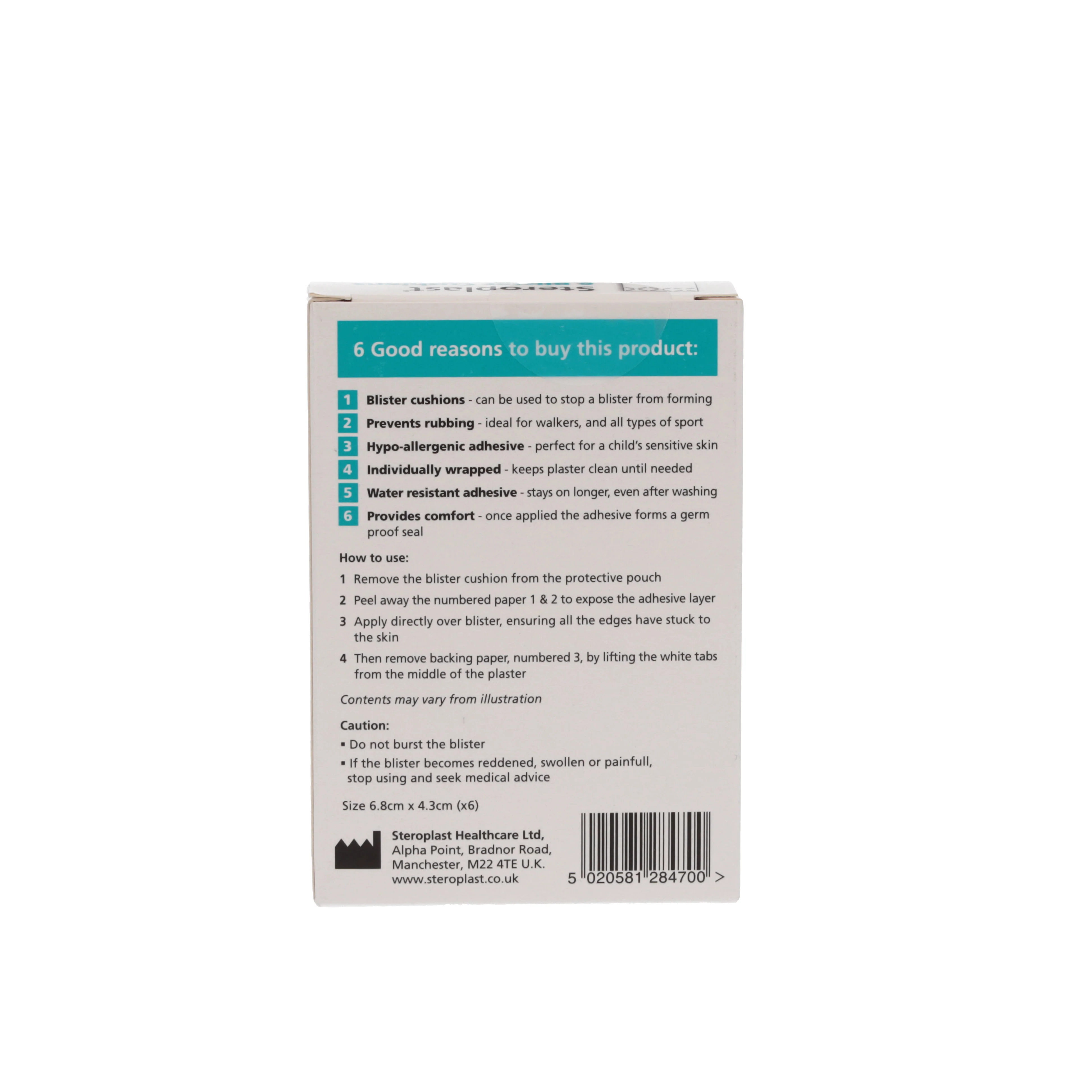 Steroplast Hydrocolloid Blister Cushion Gel Plasters 6 Pack - Image 3