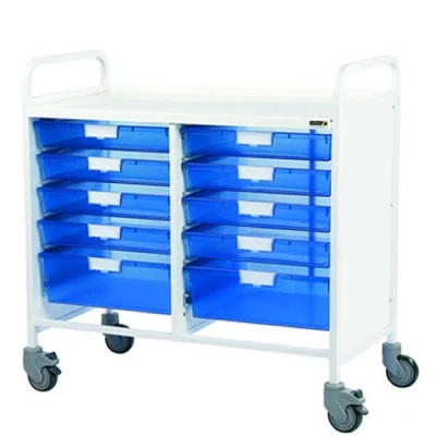 Sunflower Vista 100 Trolley with 8 Single 2 Double Blue Trays - CLEARANCE