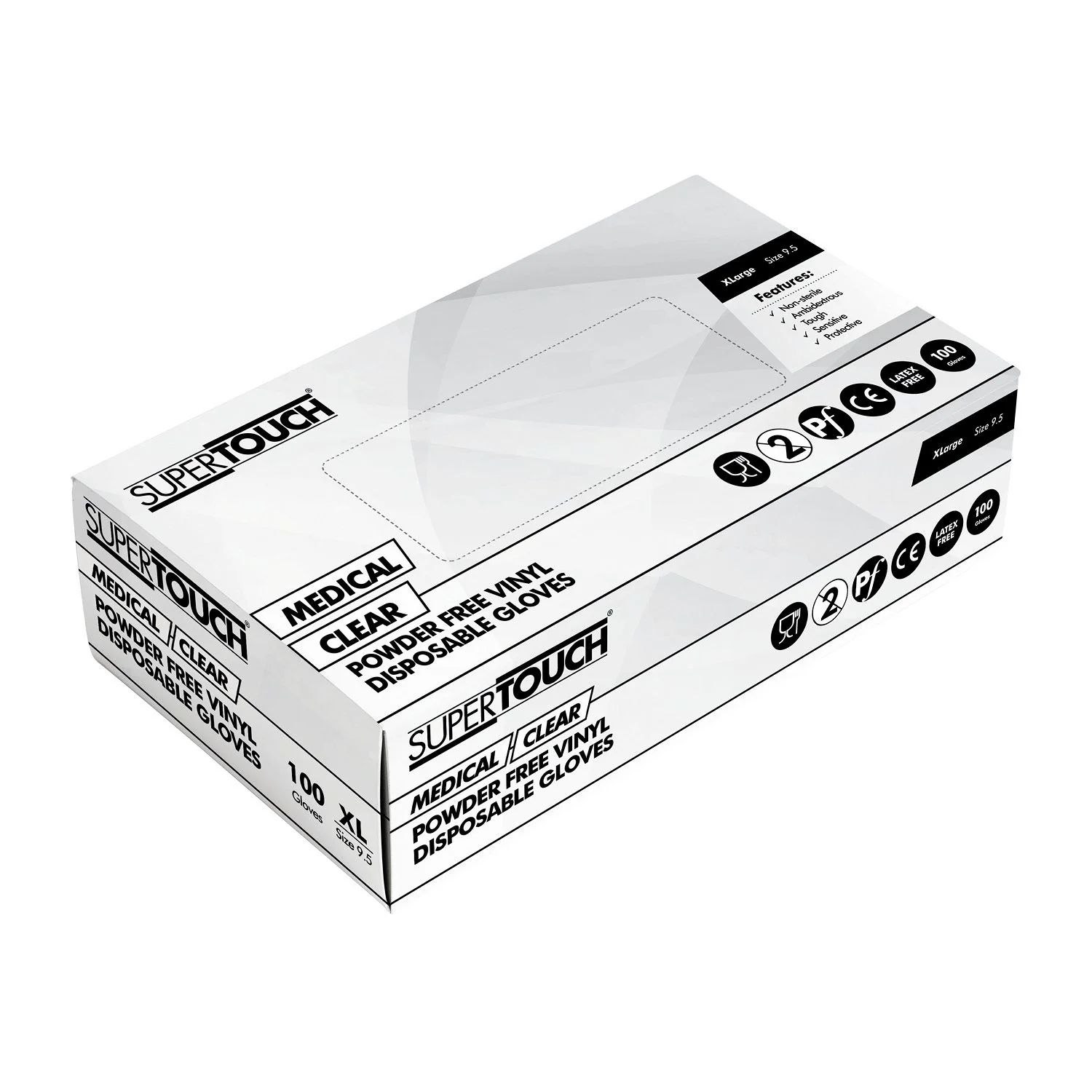 Supertouch Vinyl Powdered Gloves - Box Of 100 - Extra Large - Image 2