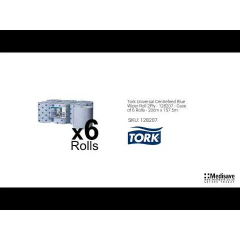 Tork Wiping Paper Plus Blue M2, Centrefeed, 6 x 450 Sheets, 128207 - Image 8