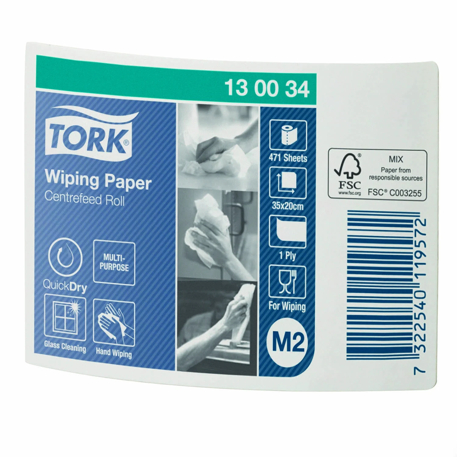 Tork Universal Centrefeed Wiping Paper 1Ply  - 19cm x 165m - Image 2