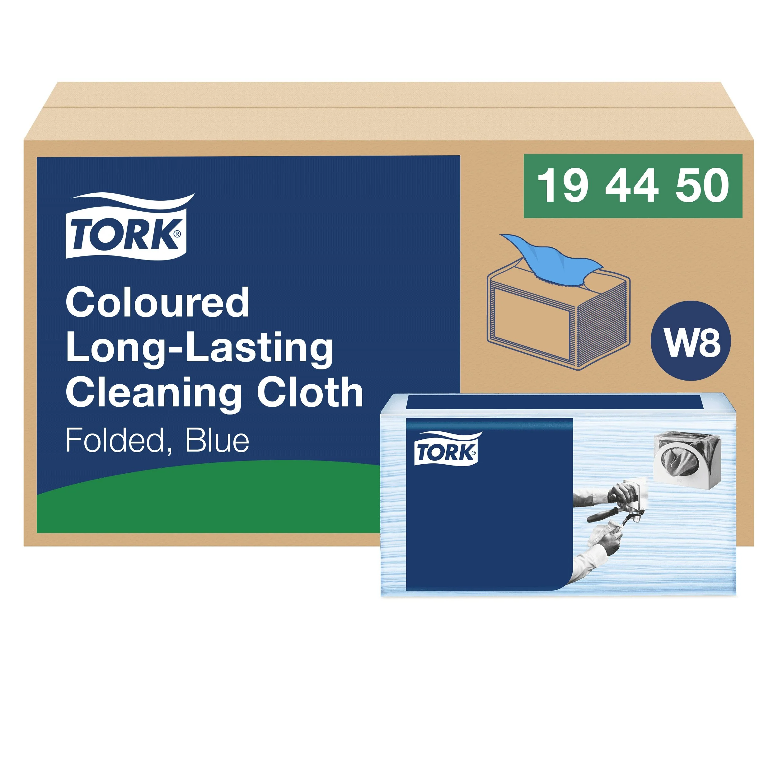 Tork Long-Lasting Cleaning Cloth Blue W8, Multipurpose, Pack of 40 Cloths, 194450 - Image 2