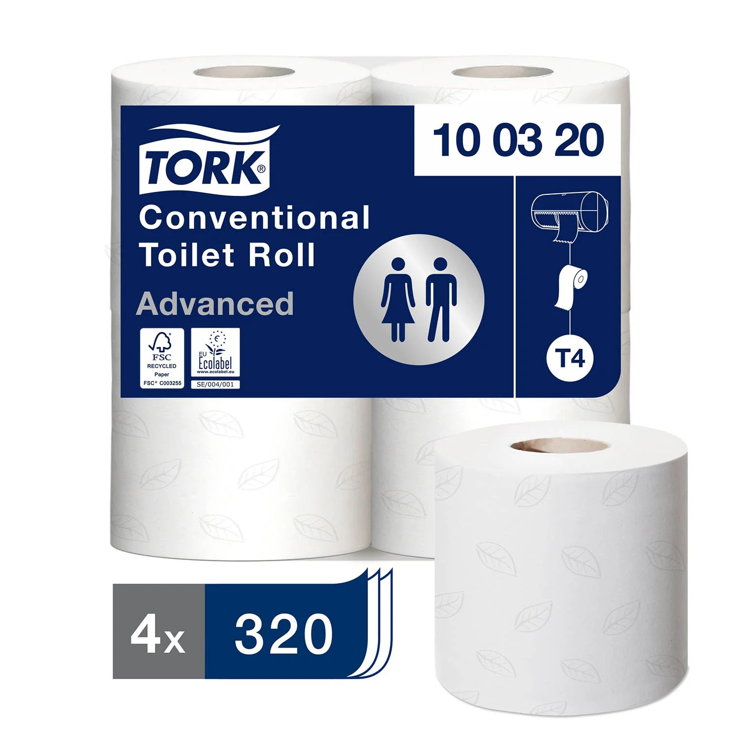 Tork Conventional Toilet Paper Roll White T4, Advanced, 2-ply, 36 x 320 sheets, 100320 - Image 5